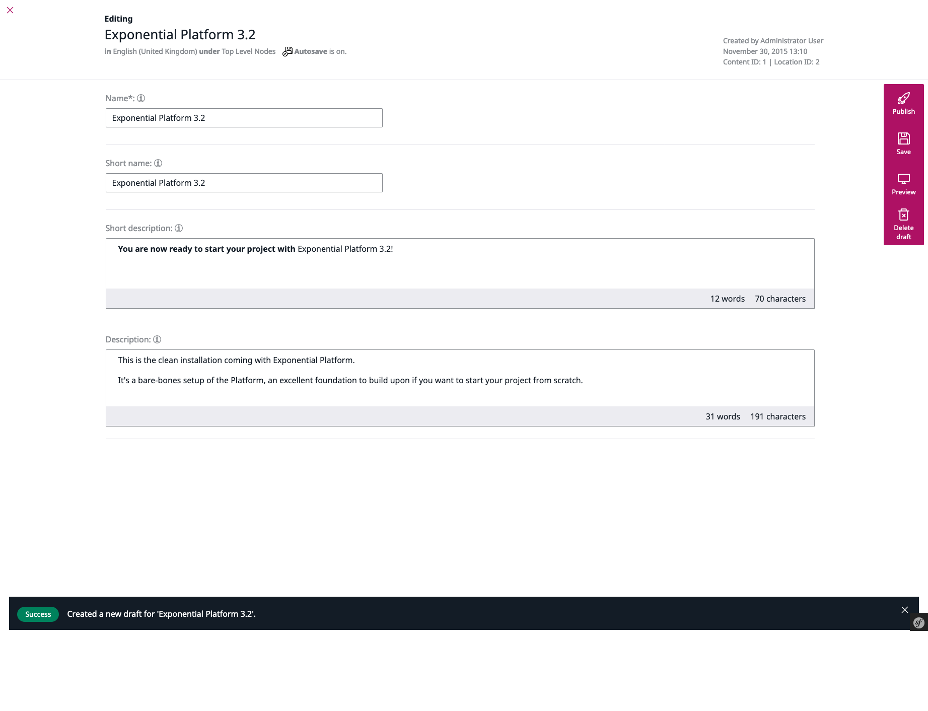 Exponential Platform 3.2 : Admin Edit Folder Screenshot Exponential Platform 3.2 : Admin Edit Folder Screenshot