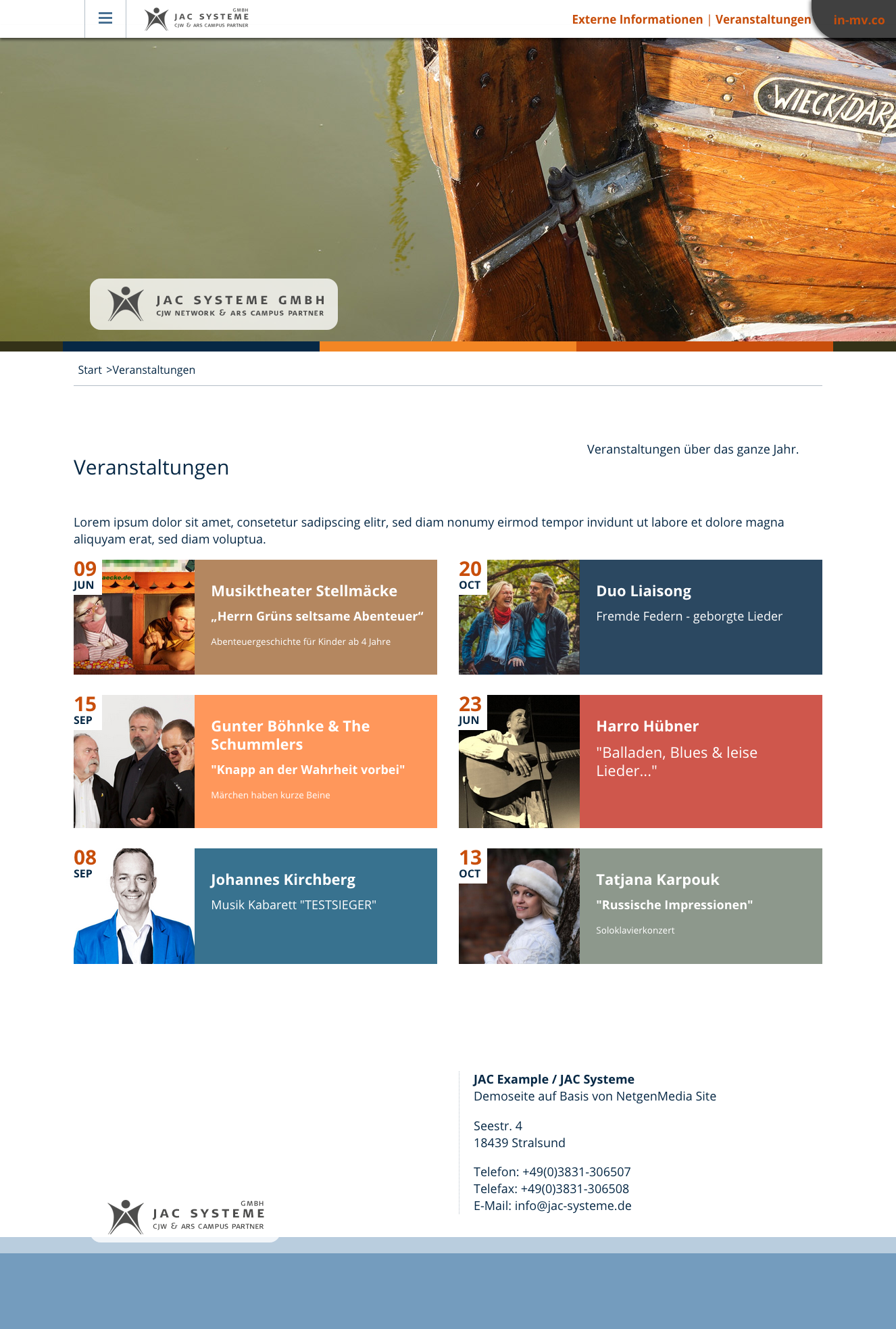 Exponential Platform Nexus 1.0.0.0.3 CJW Starter Theme - Veranstaltungen Layout Screenshot (Symfony / Platform Based)
