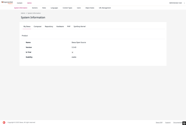 Exponential Platform - Sytem Info Dashboard